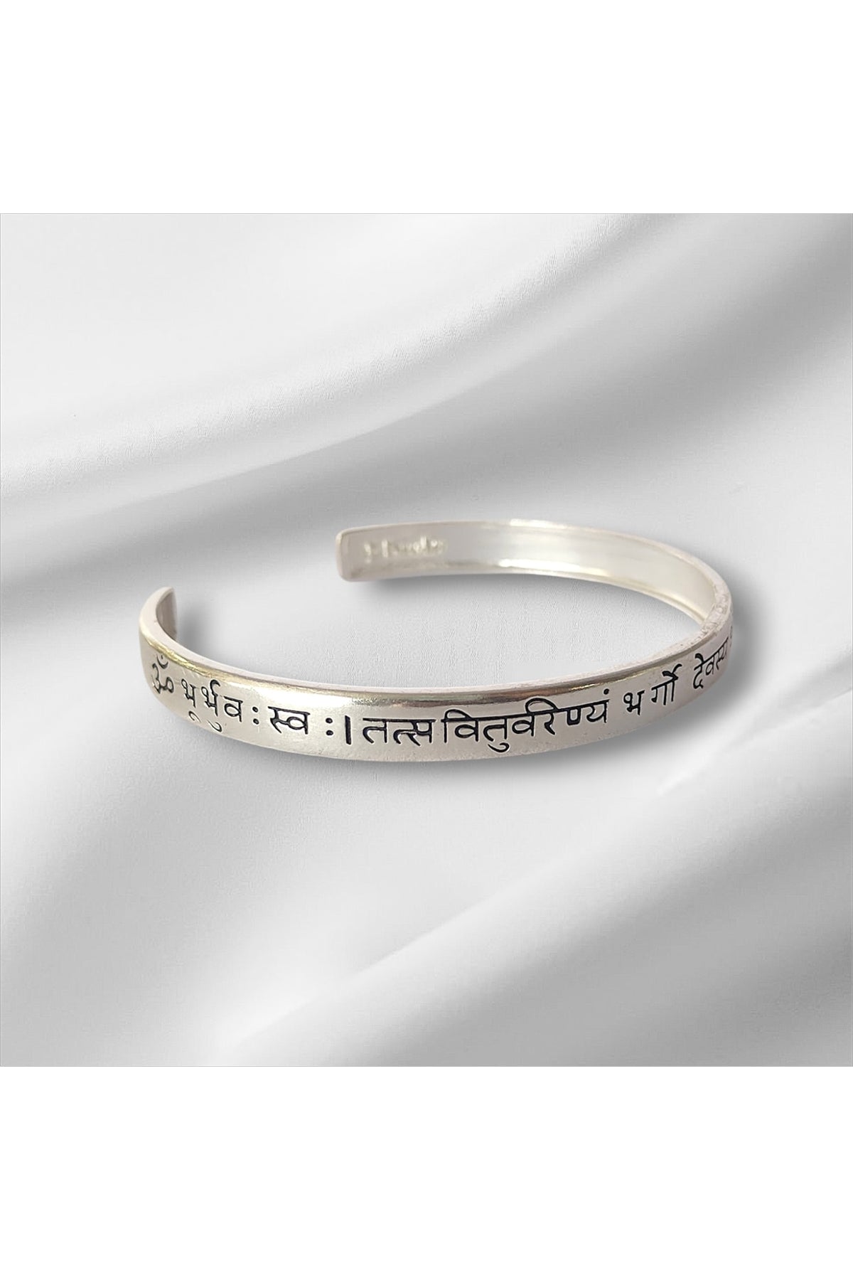 Silver Gayatri Mantra Kada In Sterling Silver
