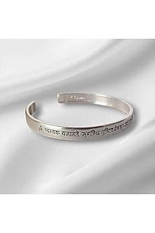 Silver Maha Mrityunjaya Mantra Kada In Sterling Silver