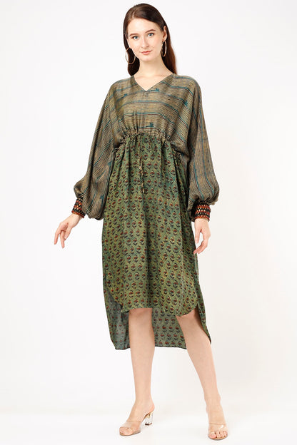 Mehendi Green Printed String Dress