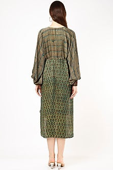Mehendi Green Printed String Dress