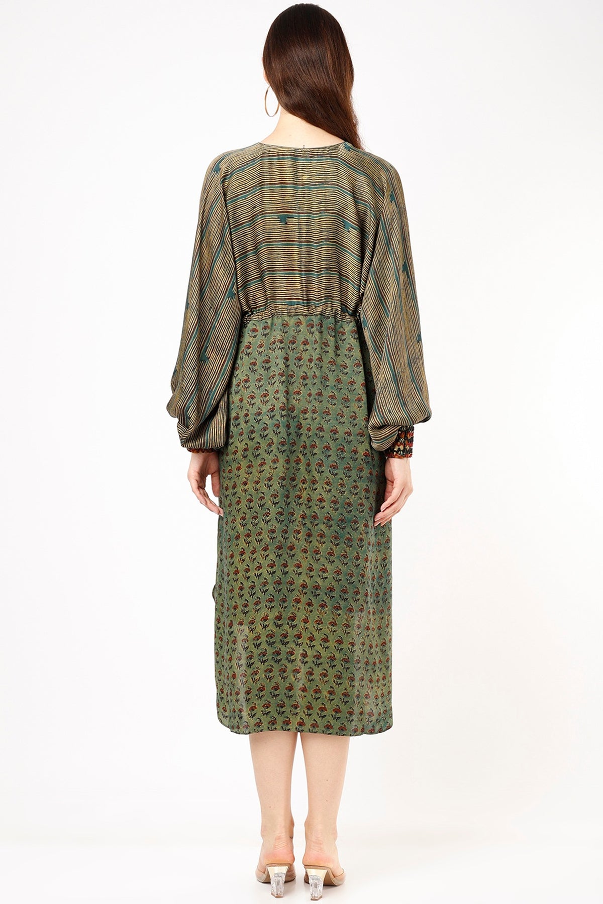 Mehendi Green Printed String Dress