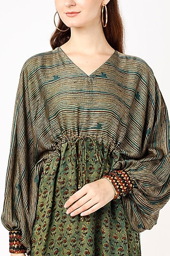 Mehendi Green Printed String Dress