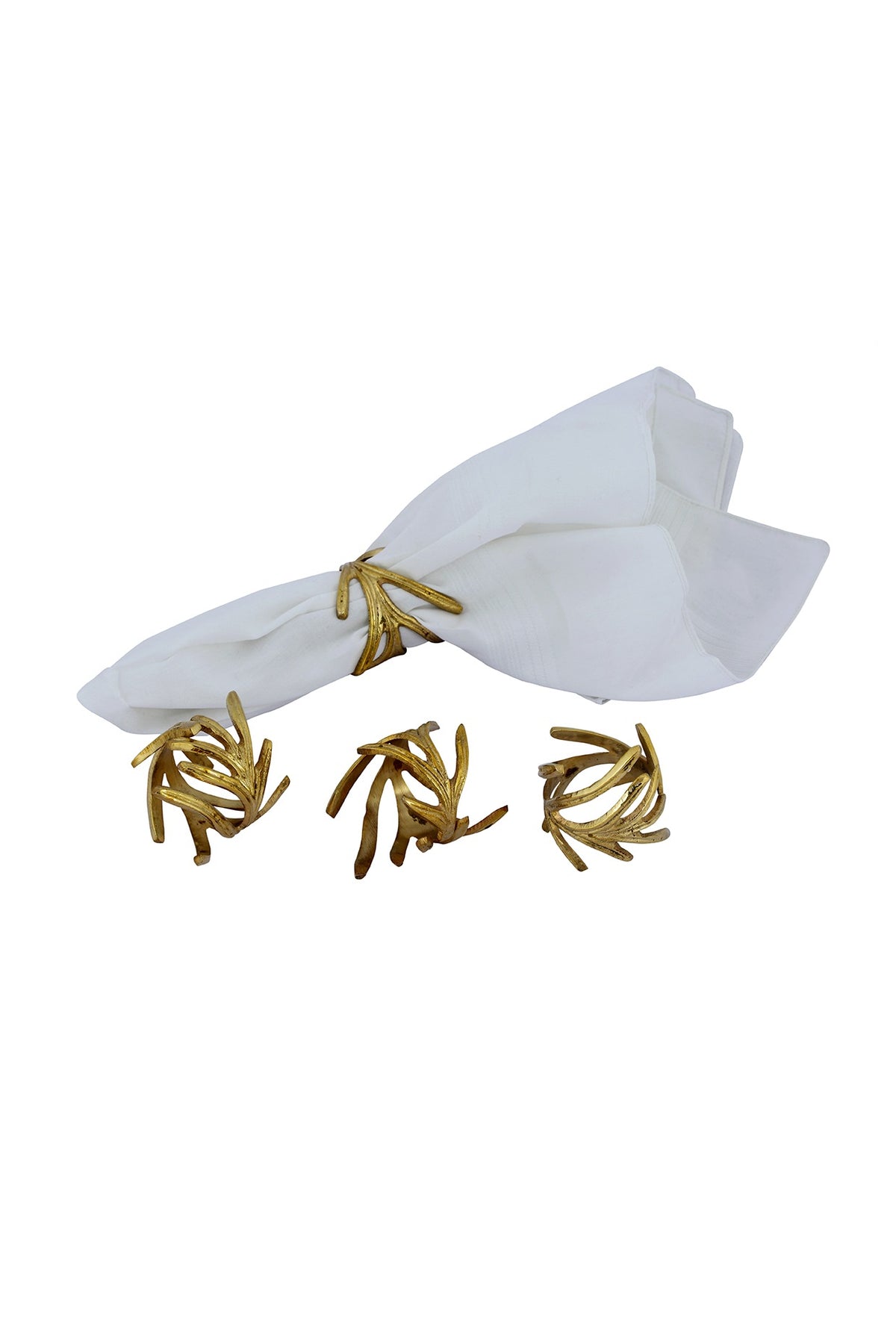 Golden Handmade Brass Napkin Rings (Set of 4)