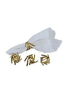 Golden Handmade Brass Napkin Rings (Set of 4)