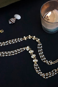 Gold Plated Kundan & Pearl Anklets