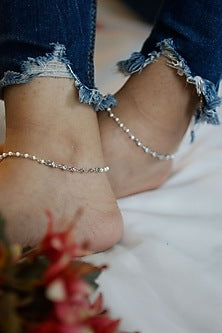 Gold Plated Pearl Anklets