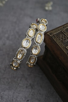 Gold Plated Polki Bangles (Set Of 2)