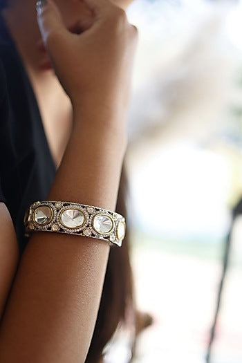Gold Plated Uncut Polki Bangles