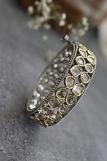 Gold Plated Polki & Cubic Zirconia Bangles