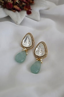 Gold Plated Polki Dangler Earrings
