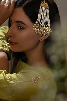 Gold Finish Kundan Polki & Pearl Passa