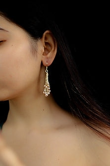 Gold Plated Pearl Dangler Earrings