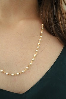 Gold Plated Pearl Necklace