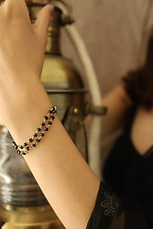 Gold Plated Black Onyx Bracelet