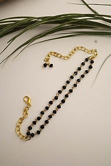 Gold Plated Black Onyx Bracelet