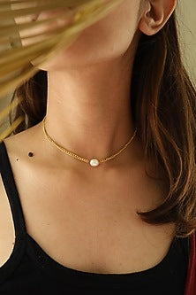 Gold Plated Pearl Necklace