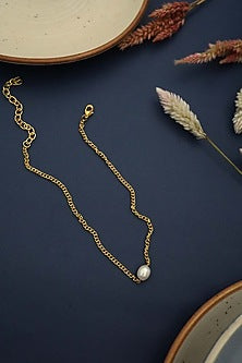 Gold Plated Pearl Necklace