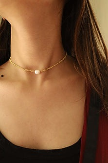 Gold Plated Pearl Necklace