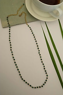 Gold Plated Green Onyx Stone Necklace
