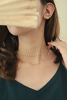 Gold Plated Pearl Layered Necklace