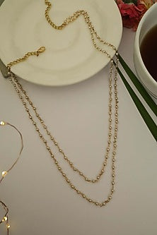Gold Plated Pearl Layered Necklace