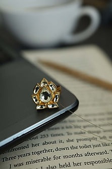 Gold Plated Kundan Polki Ring