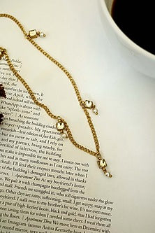 Gold Plated Kundan Polki & Pearl Necklace