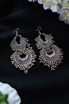Silver Finish Pearl Dangler Earrings