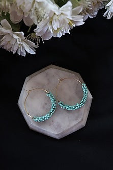 Blue Beaded Dangler Earrings