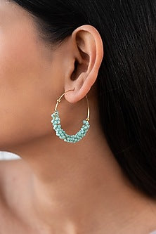 Blue Beaded Dangler Earrings