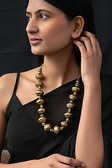 Gold Finish Beaded Necklace