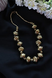 Gold Finish Beaded Necklace