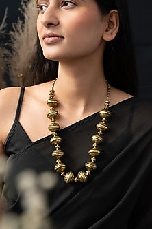 Gold Finish Beaded Necklace