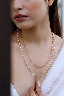 Gold Finish Pearl Necklace