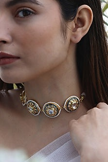 Gold Finish Kundan Polki Necklace