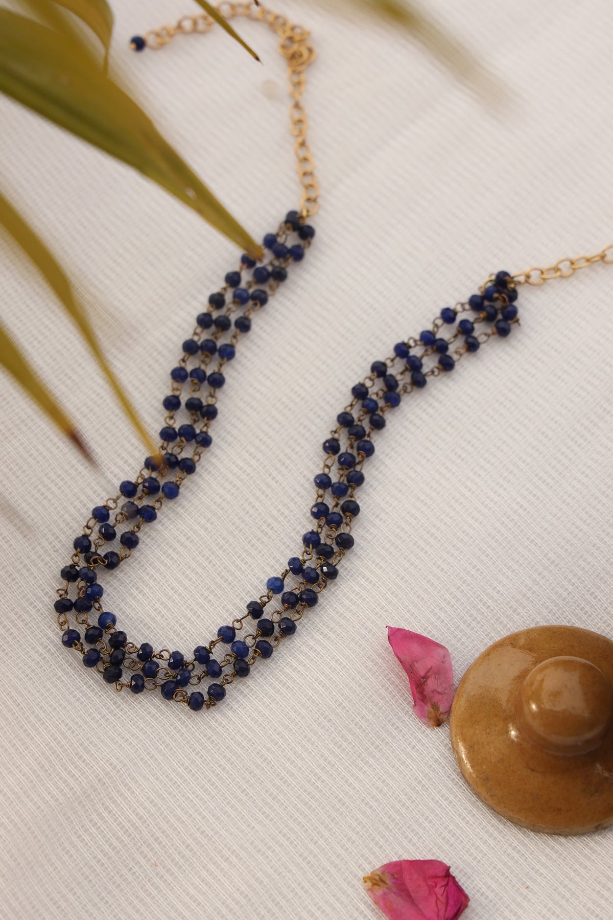 Gold Finish Onyx Necklace