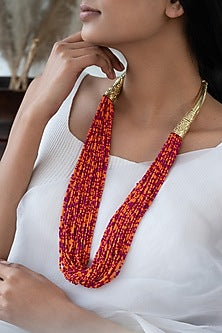 Orange Beaded Necklace