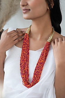 Orange Beaded Necklace