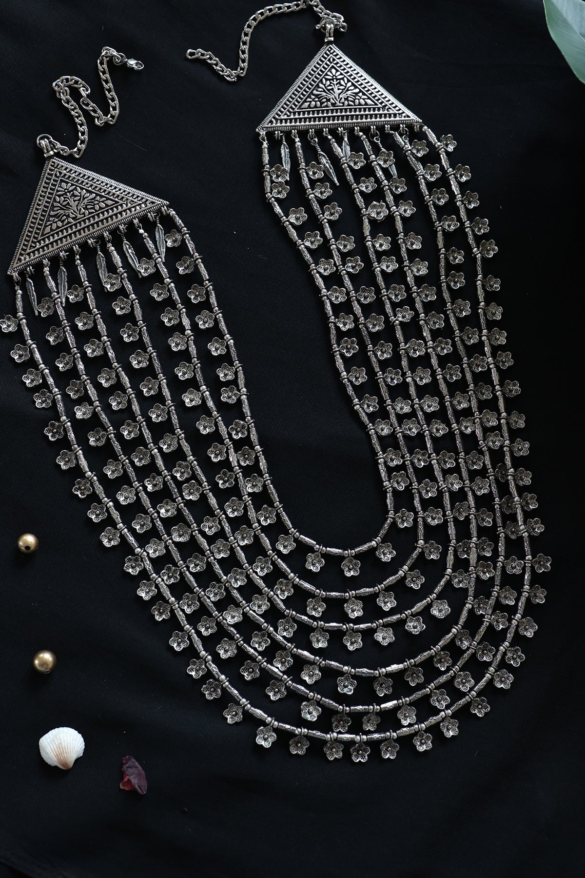Oxidised Finish Layered Necklace