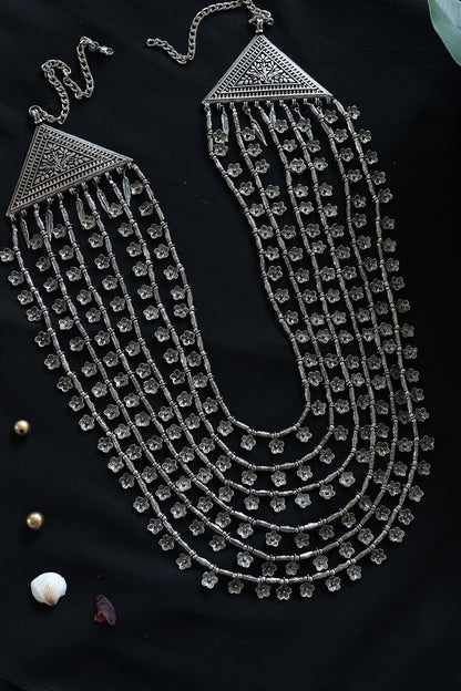 Oxidised Finish Layered Necklace