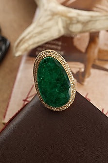 Gold Plated Cubic Zirconia & Doublet Stone Ring
