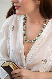 Gold Plated Turquoise Natural Stone Necklace