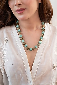 Gold Plated Turquoise Natural Stone Necklace