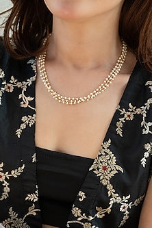 Gold Plated Pearl Layered Necklace