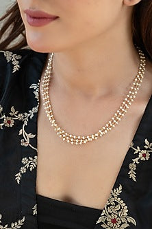 Gold Plated Pearl Layered Necklace