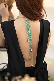 Gold Plated Mint Natural Stone Necklace