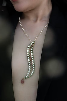 Gold Plated Kundan Stone & Pearl Necklace