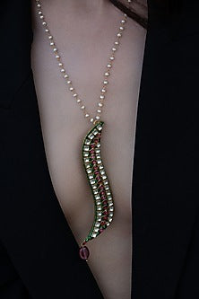 Gold Plated Kundan Stone & Pearl Necklace