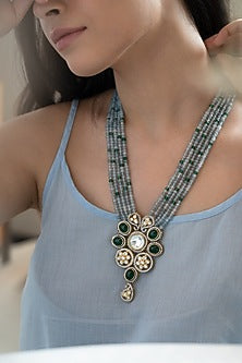 Gold Plated Polki & Cubic Zirconia Necklace