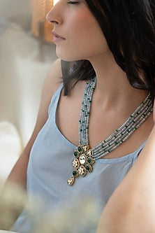 Gold Plated Polki & Cubic Zirconia Necklace